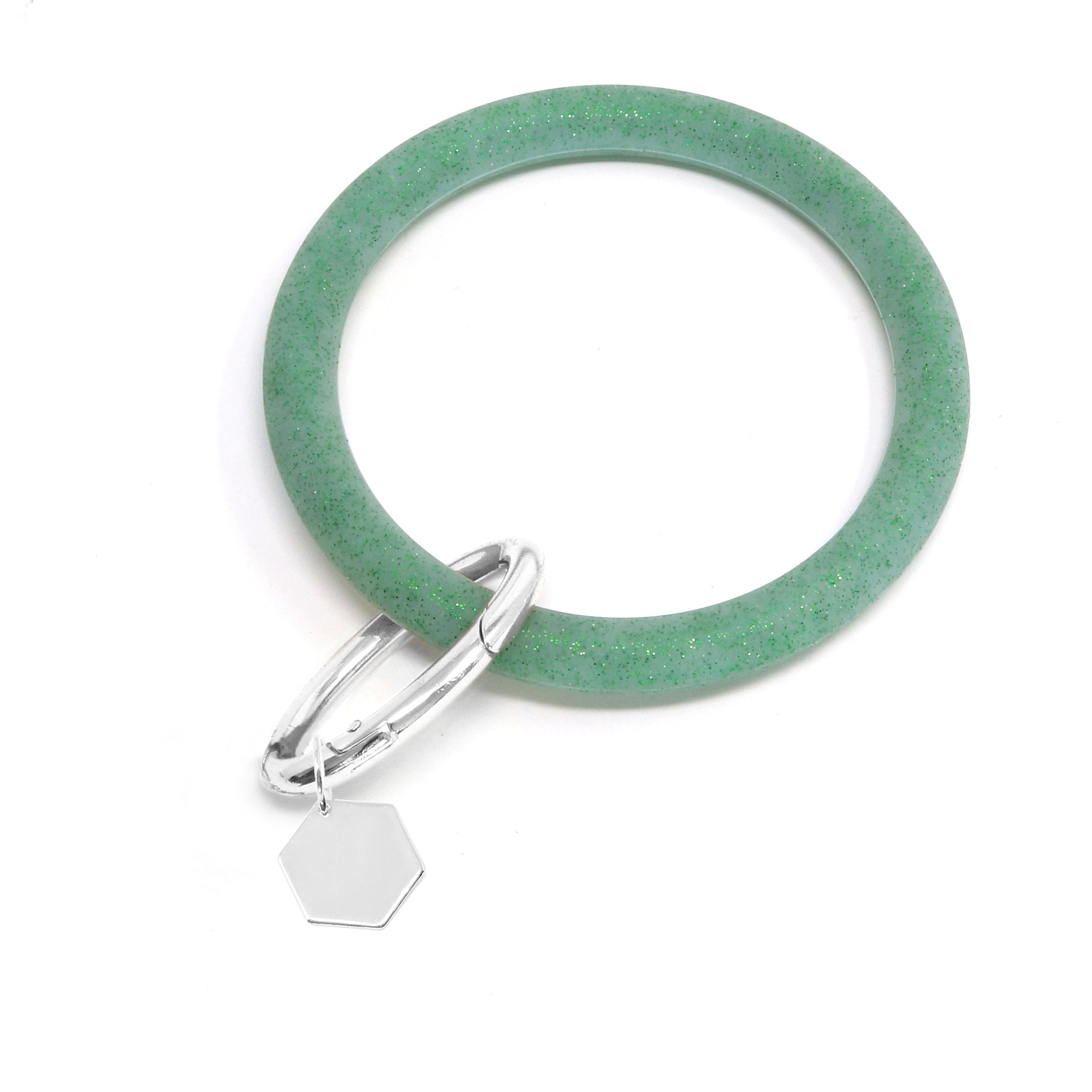 Silicone Key Ring Bracelet with Hexagon - Bauble Sky