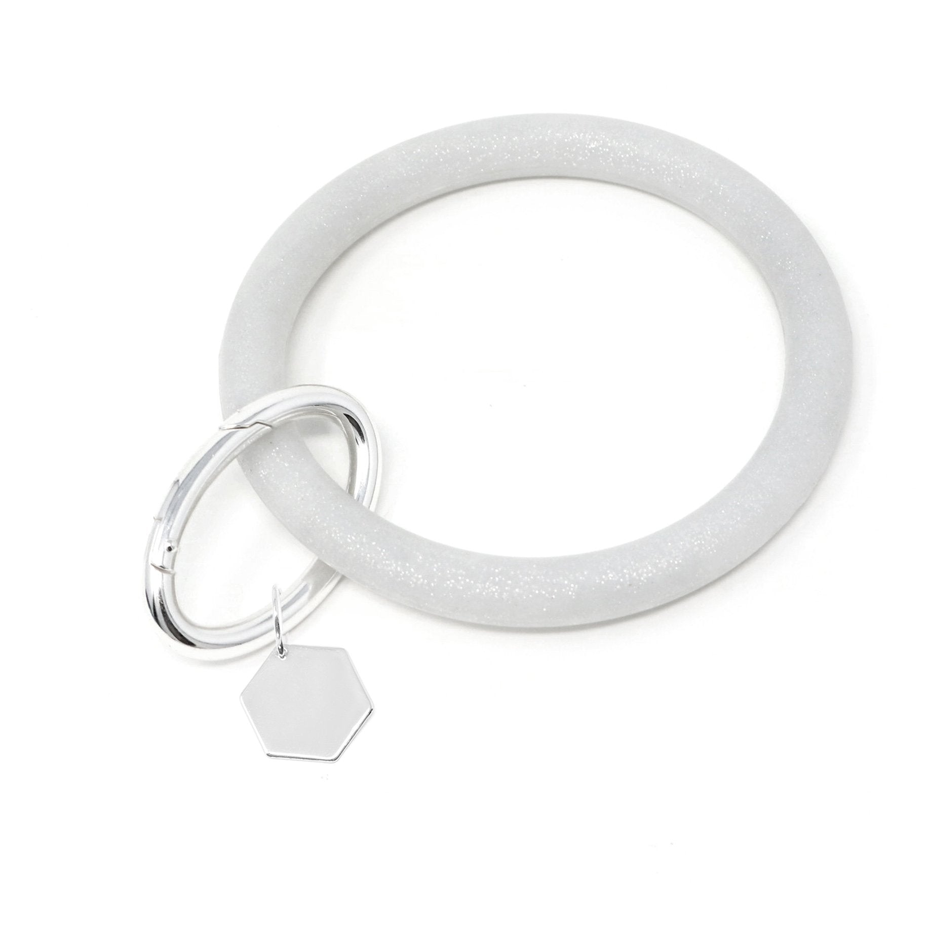 Silicone Key Ring Bracelet with Hexagon - Bauble Sky