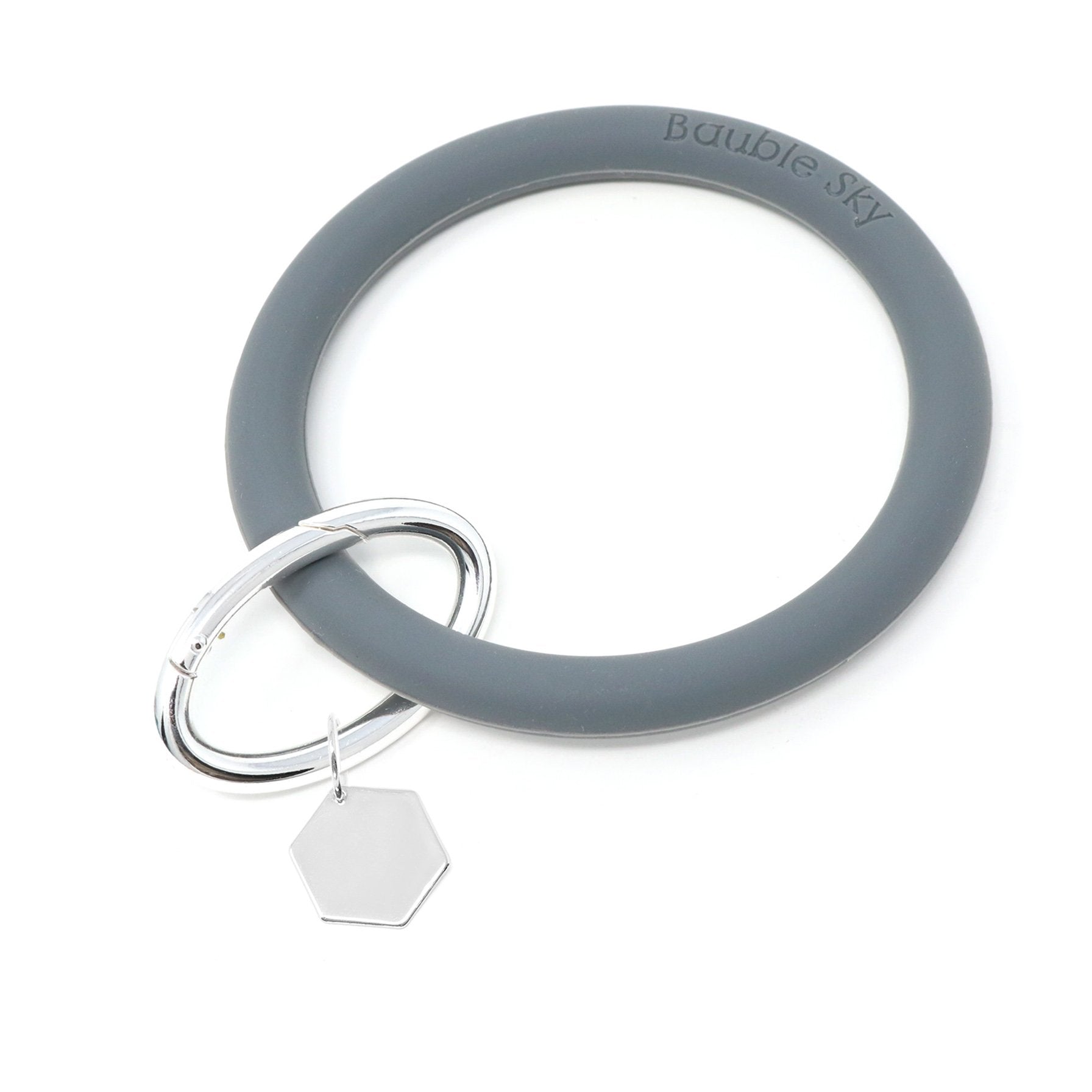 Silicone Key Ring Bracelet with Hexagon - Bauble Sky