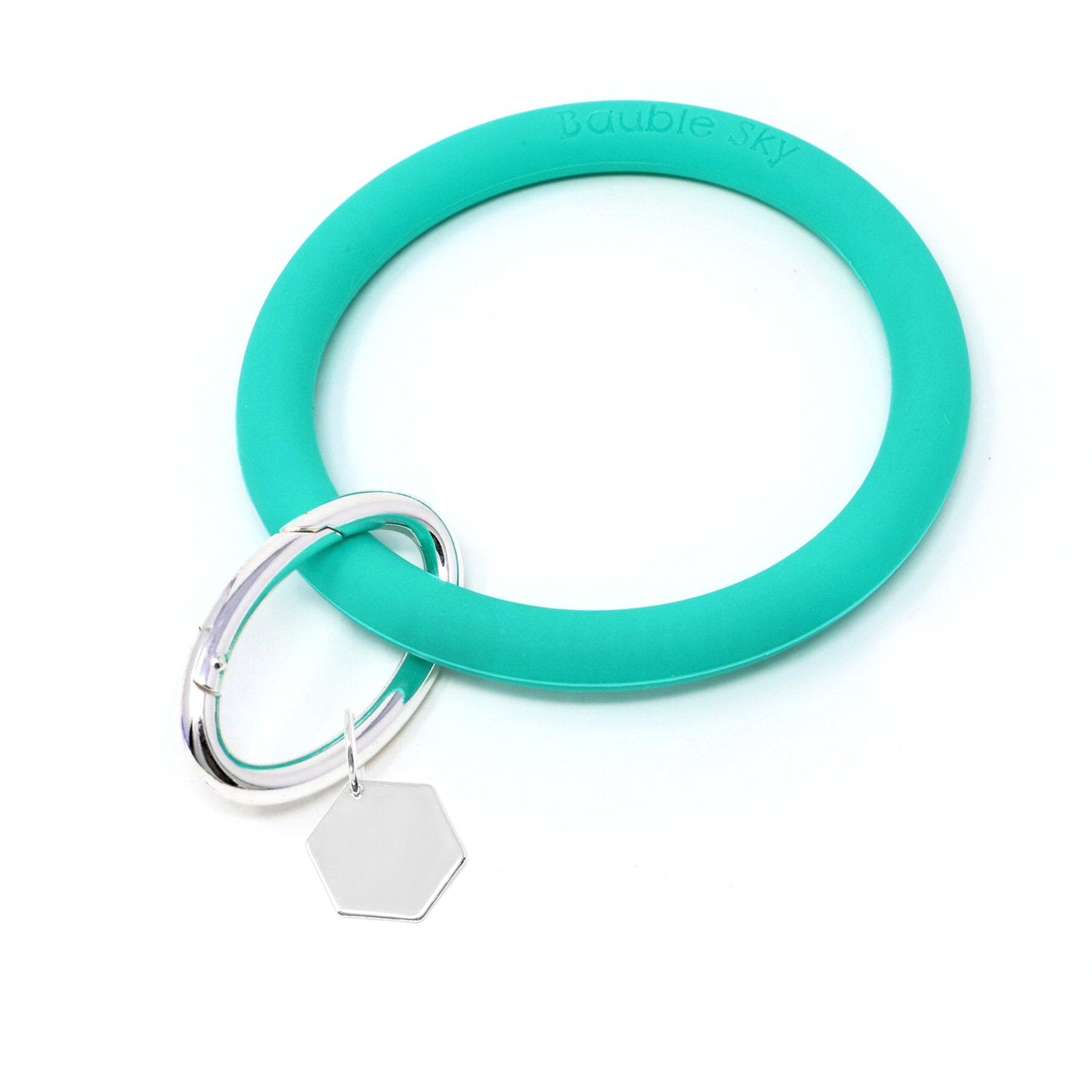 Silicone Key Ring Bracelet with Hexagon - Bauble Sky
