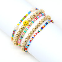 Smiley Face Stackable Set of 5 Bracelets
