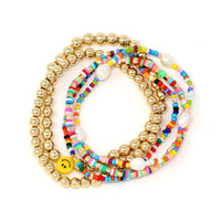 Smiley Face Stackable Set of 5 Bracelets