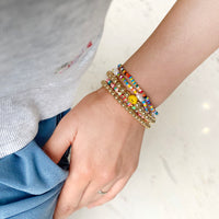 Smiley Face Stackable Set of 5 Bracelets
