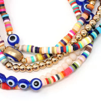 Evil Eye Stackable Set of 5 Bracelets
