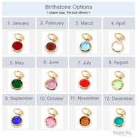 Birthstone Pave Carabiner Lock Necklace - Bauble Sky