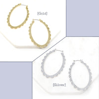 Hammered Metal Oval Hoop Earring - Bauble Sky