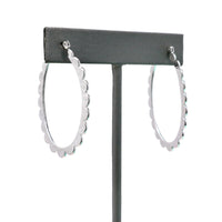 Hammered Metal Oval Hoop Earring - Bauble Sky
