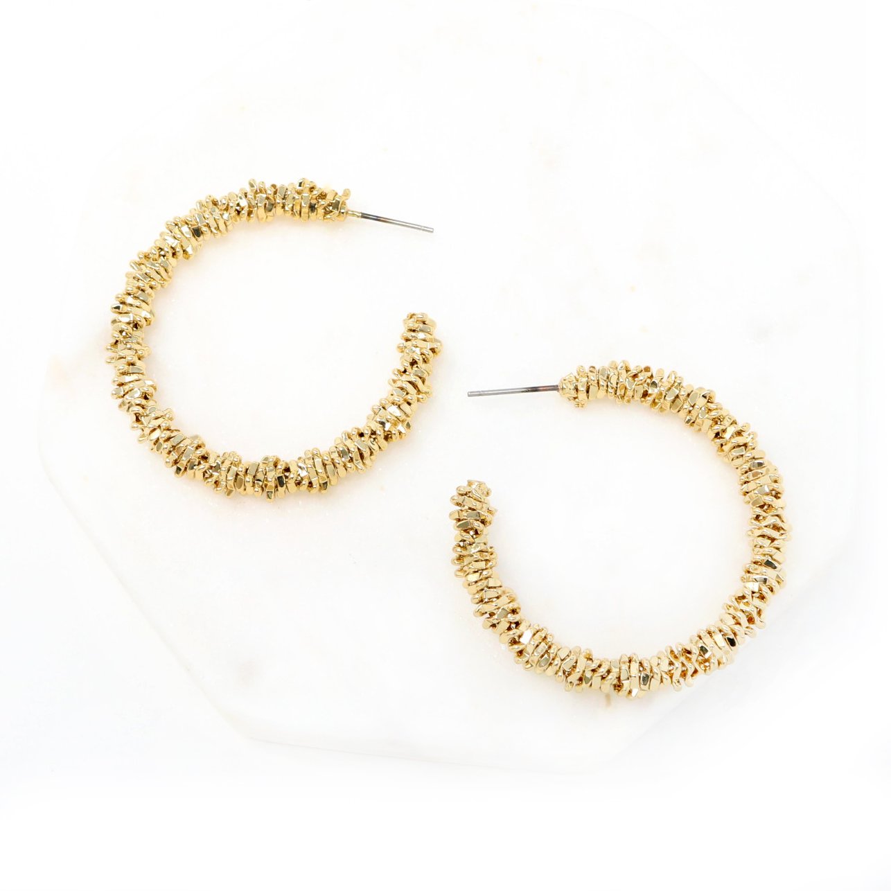 Textured Modern Metal Hoop - Bauble Sky