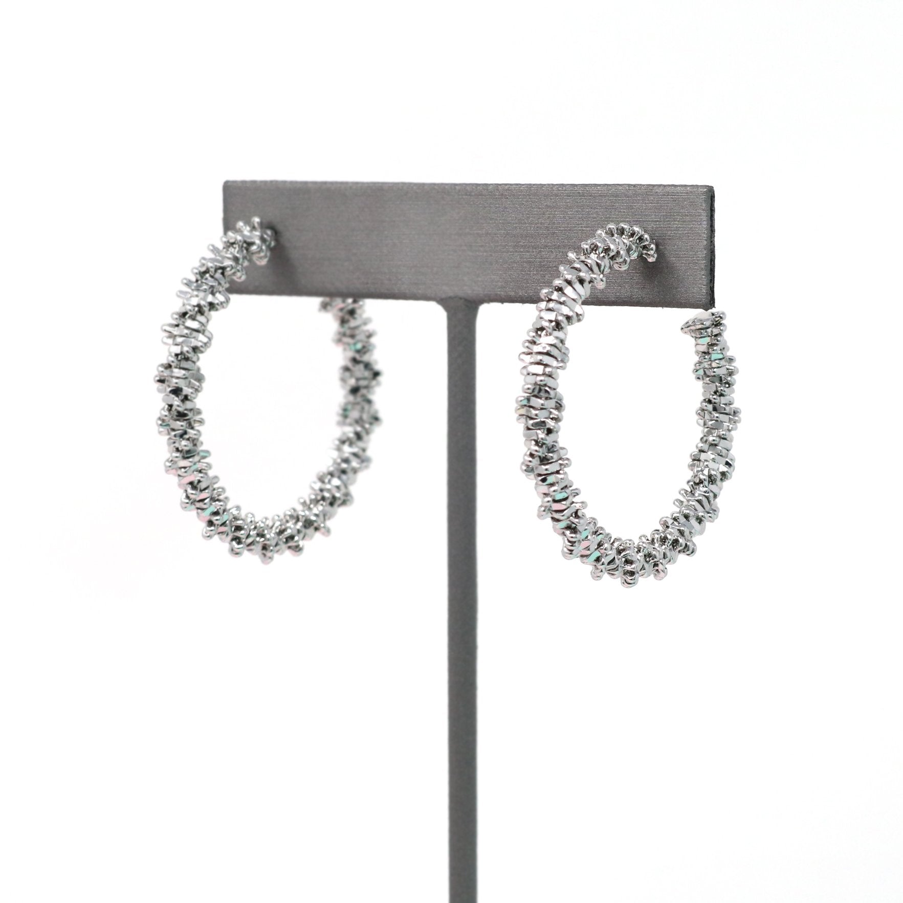 Textured Modern Metal Hoop - Bauble Sky