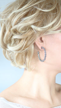 Textured Modern Metal Hoop - Bauble Sky