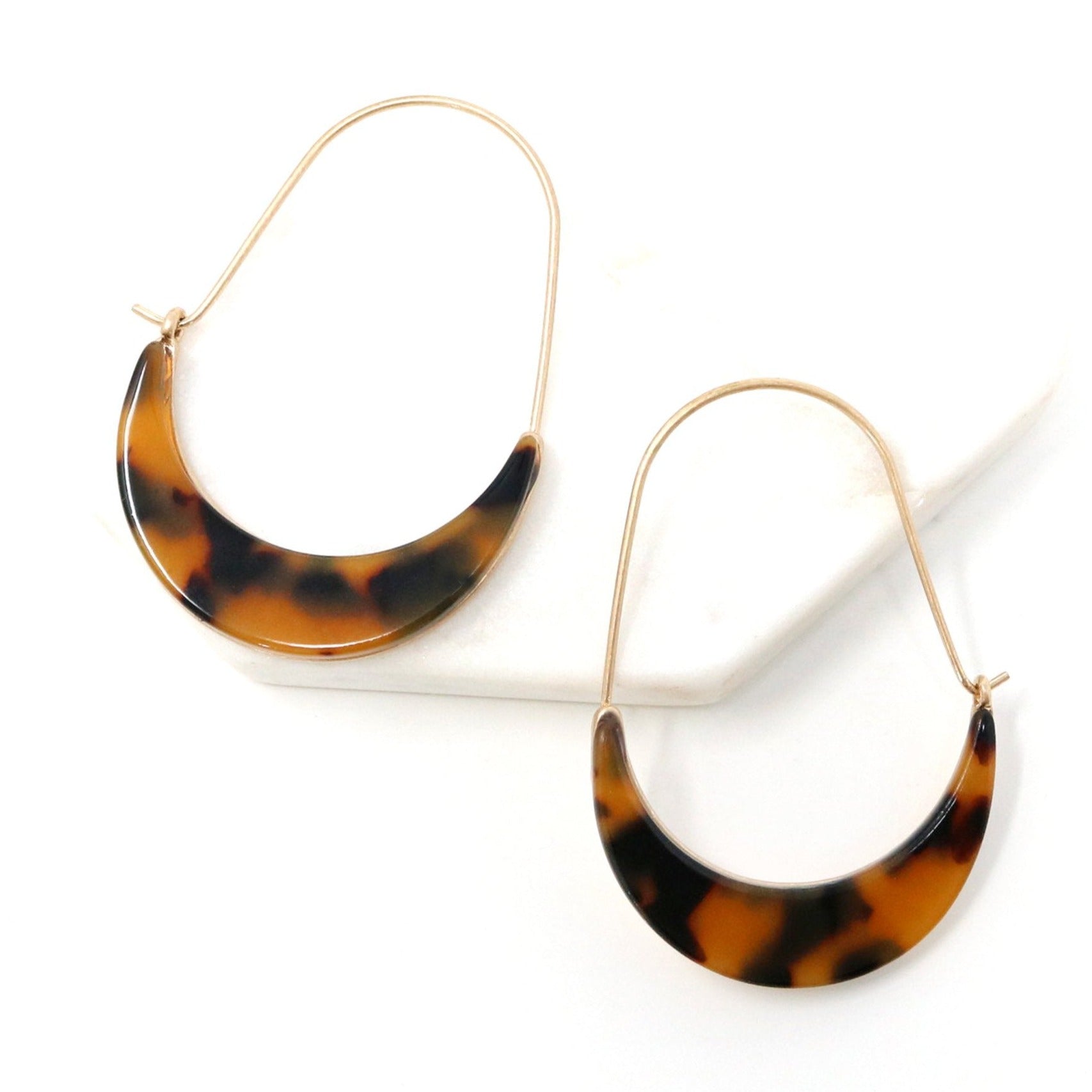 Crescent Resin Hoop Earring - Bauble Sky