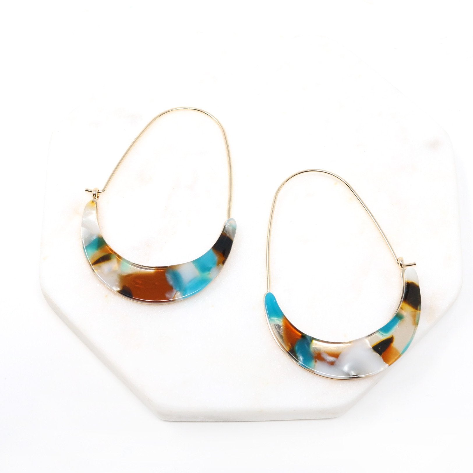 Crescent Resin Hoop Earring - Bauble Sky