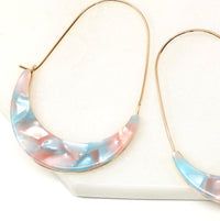 Crescent Resin Hoop Earrings