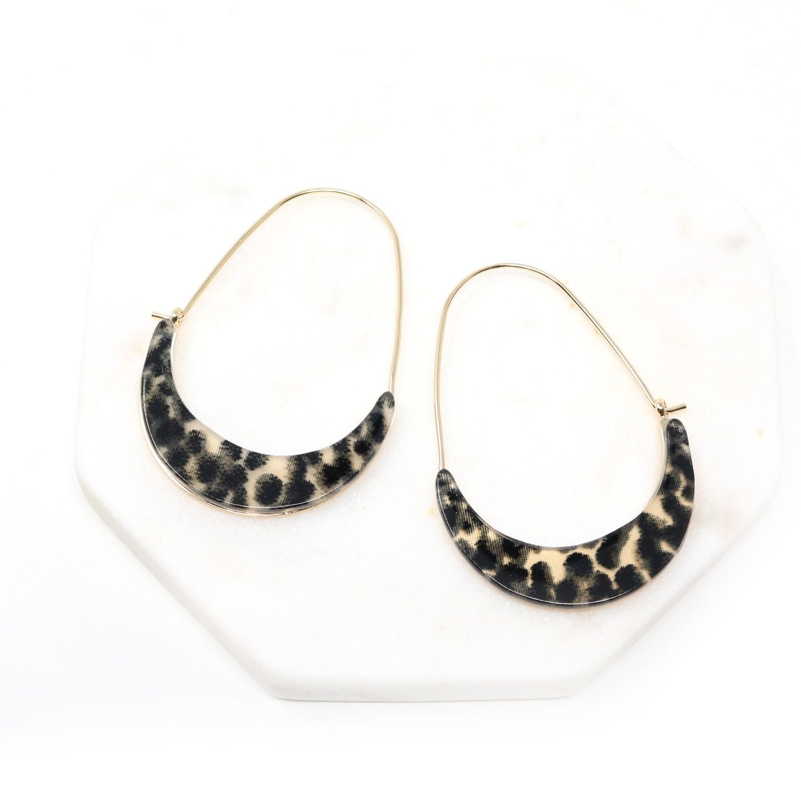 Crescent Resin Hoop Earring - Bauble Sky