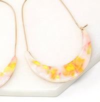 Crescent Resin Hoop Earrings