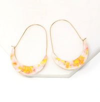 Crescent Resin Hoop Earrings