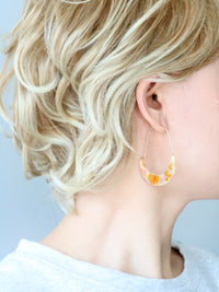Crescent Resin Hoop Earrings