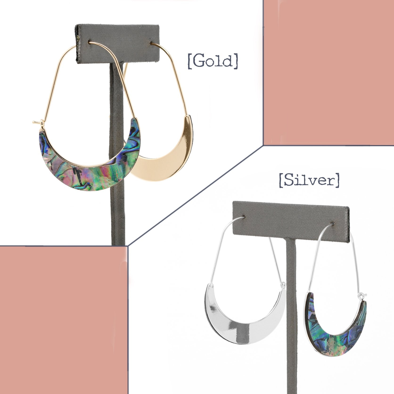 Abalone Shell Crescent Hoop - Bauble Sky