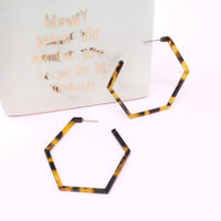 Hexagon Tortoise Hoop Earring - Bauble Sky