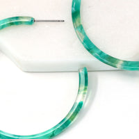 Circle Resin Hoop Earrings - Bauble Sky