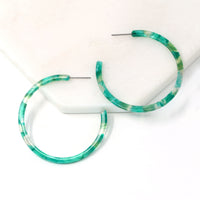 Circle Resin Hoop Earrings - Bauble Sky