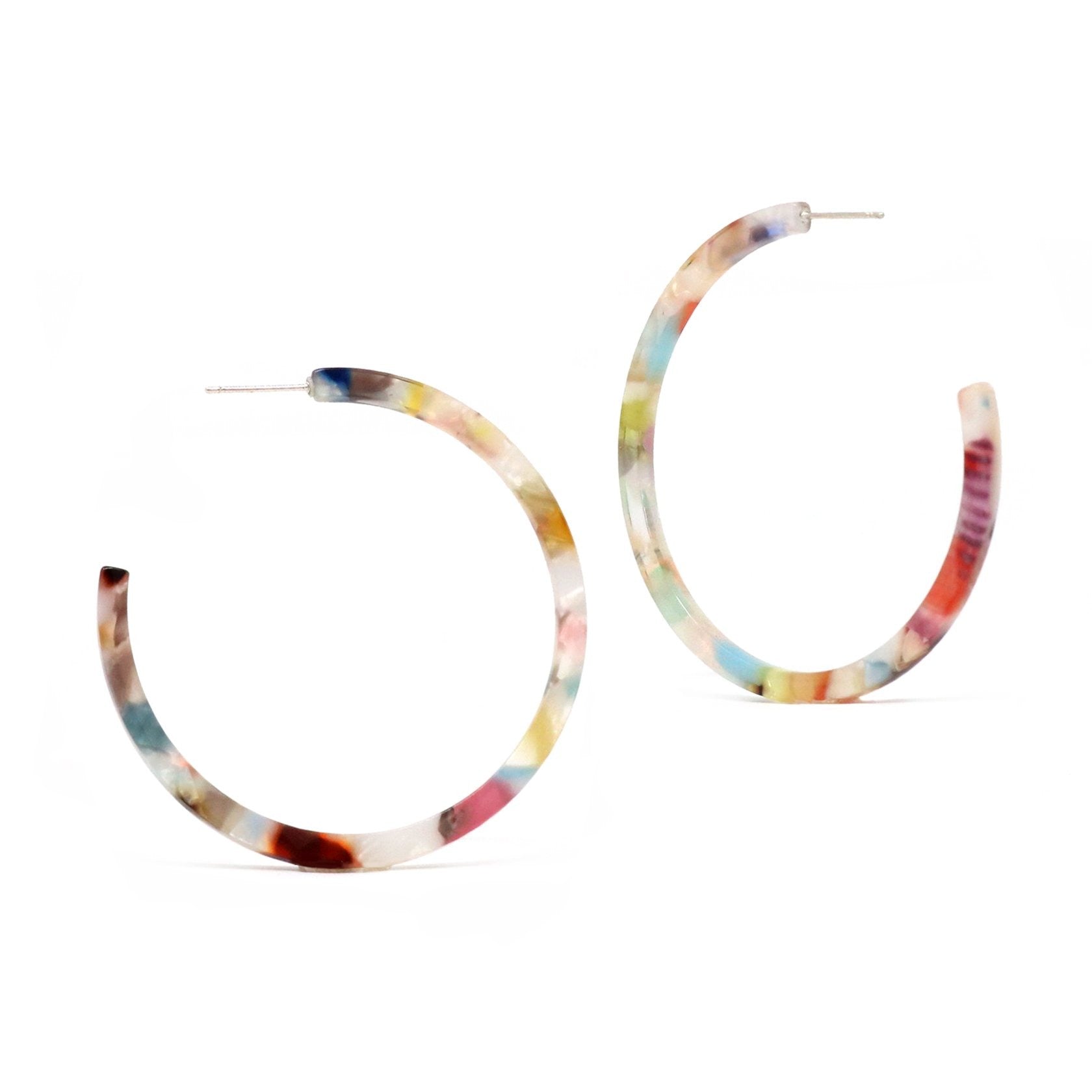 Circle Resin Hoop Earrings - Bauble Sky