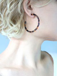 Circle Resin Hoop Earrings - Bauble Sky