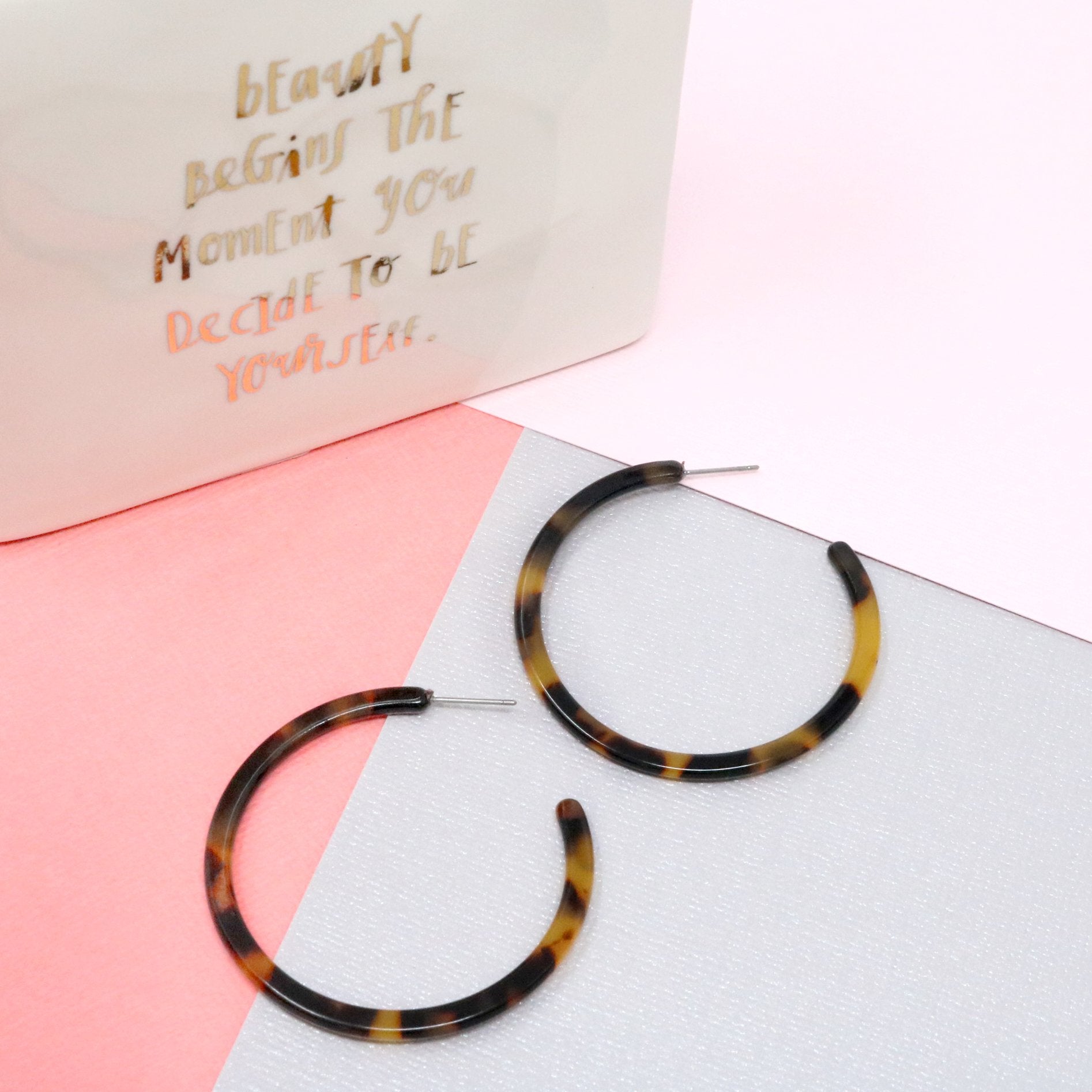 Circle Resin Hoop Earrings - Bauble Sky