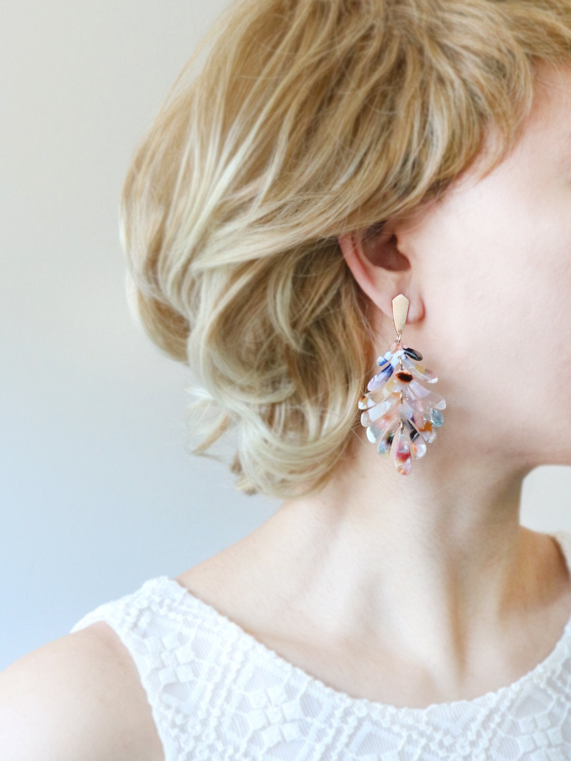 Leaf Resin Statement Earring - Bauble Sky