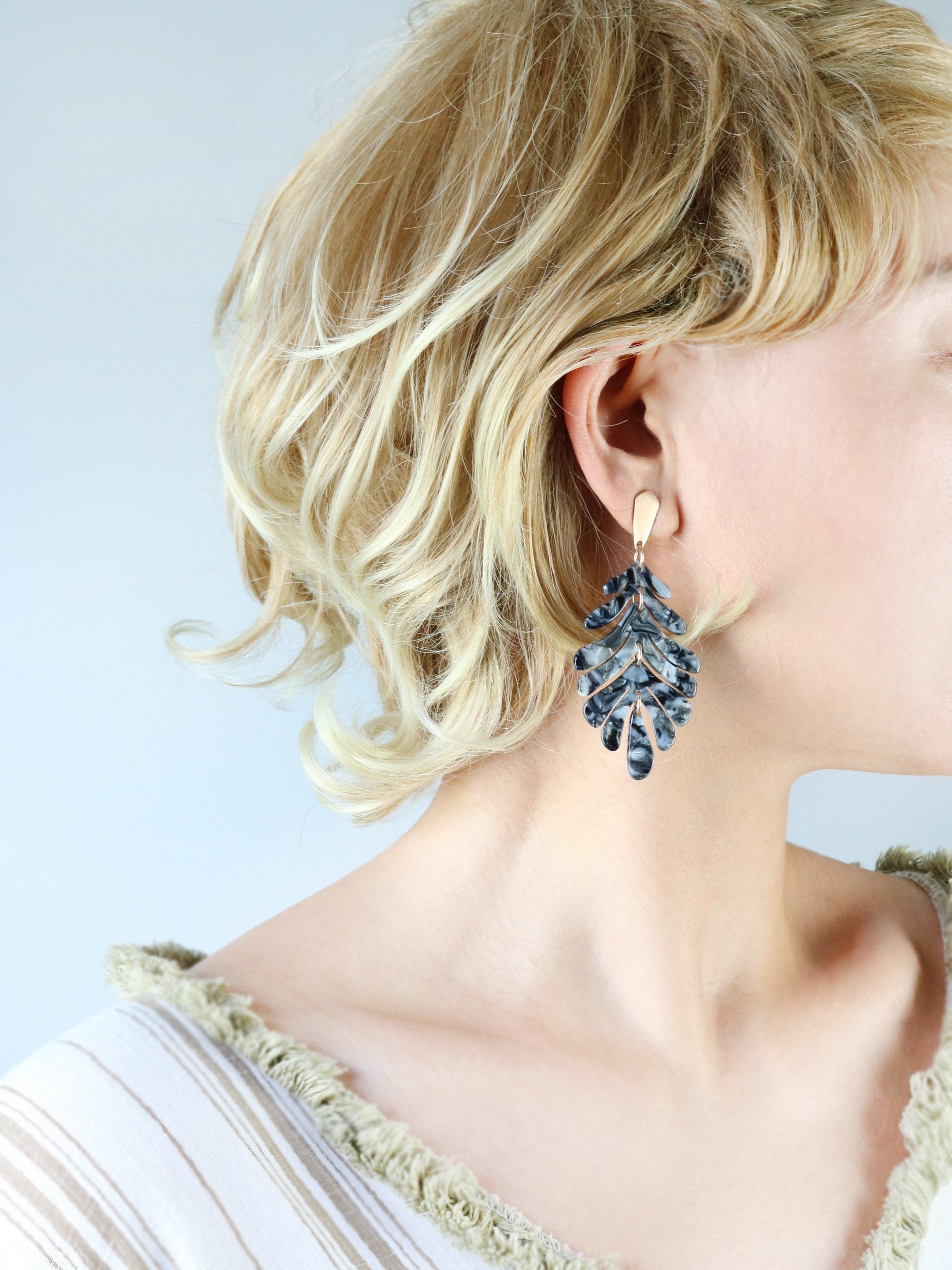 Leaf Resin Statement Earring - Bauble Sky