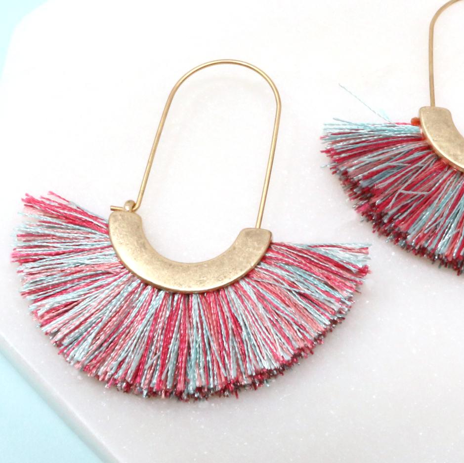 Modern Fan Tassel Hoop - Bauble Sky