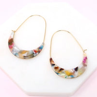 Crescent Resin Hoop Earrings