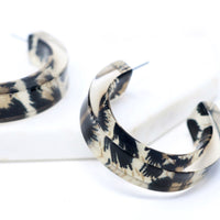 Leopard Resin Hoop Earring - Bauble Sky