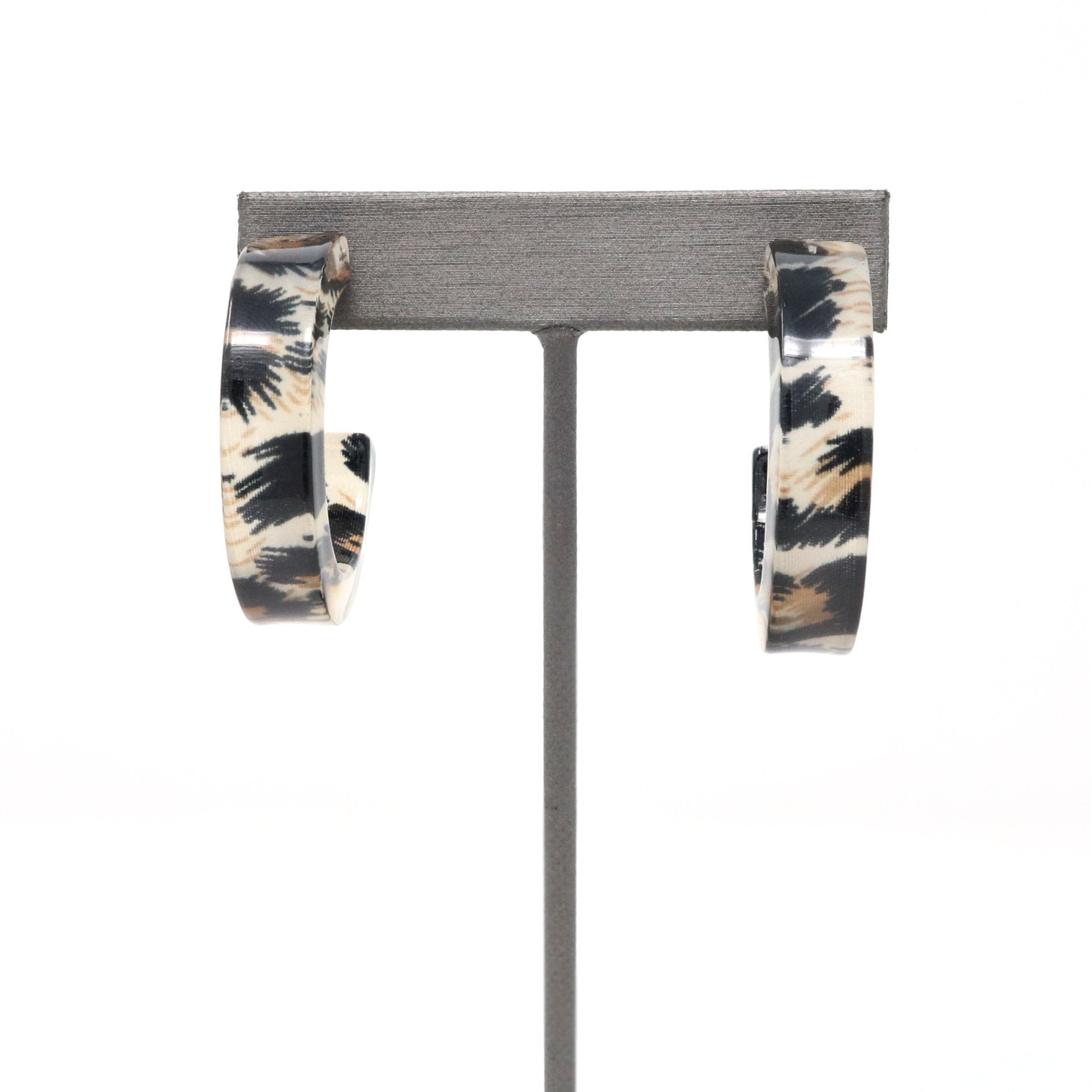 Leopard Resin Hoop Earring - Bauble Sky