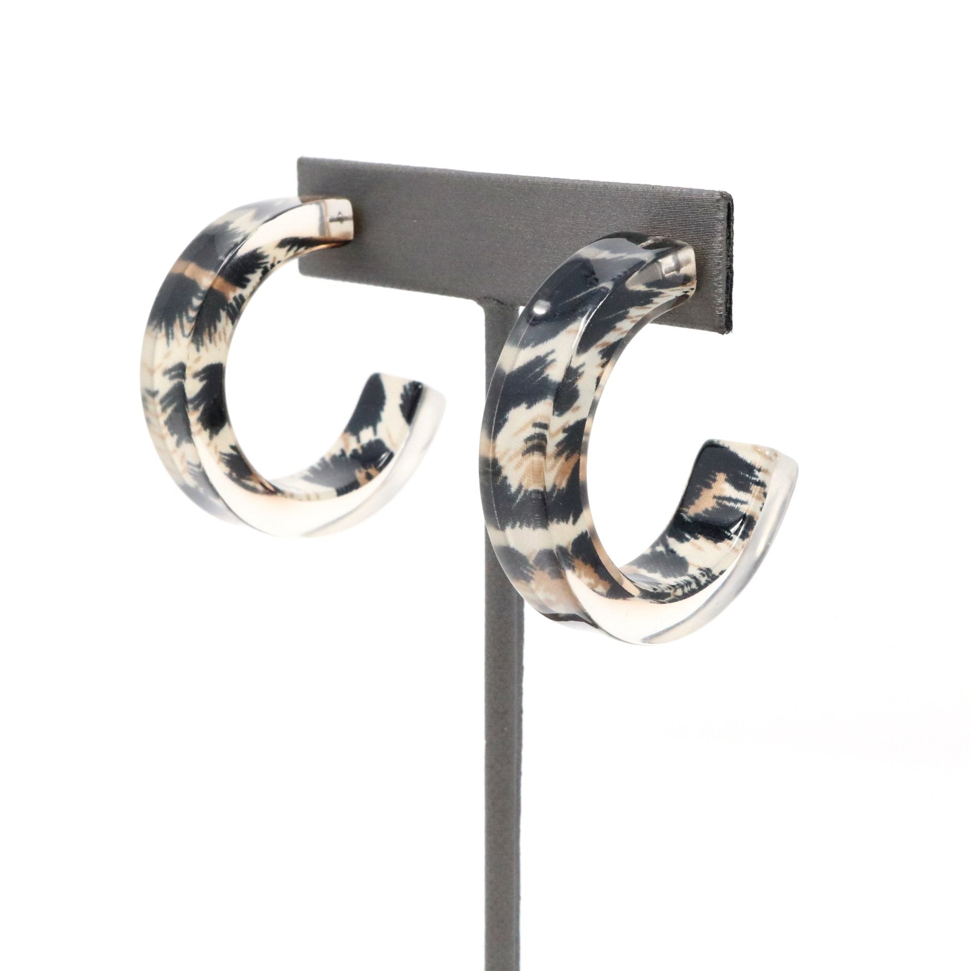Leopard Resin Hoop Earring - Bauble Sky