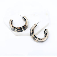 Leopard Resin Hoop Earring - Bauble Sky