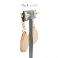 Wooden Geometric Teardrop Dangle & Drop Statement Earring - Bauble Sky