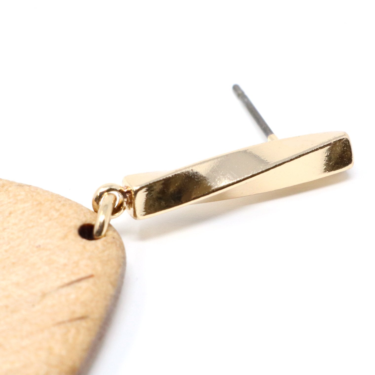Wooden Geometric Teardrop Dangle & Drop Statement Earring - Bauble Sky