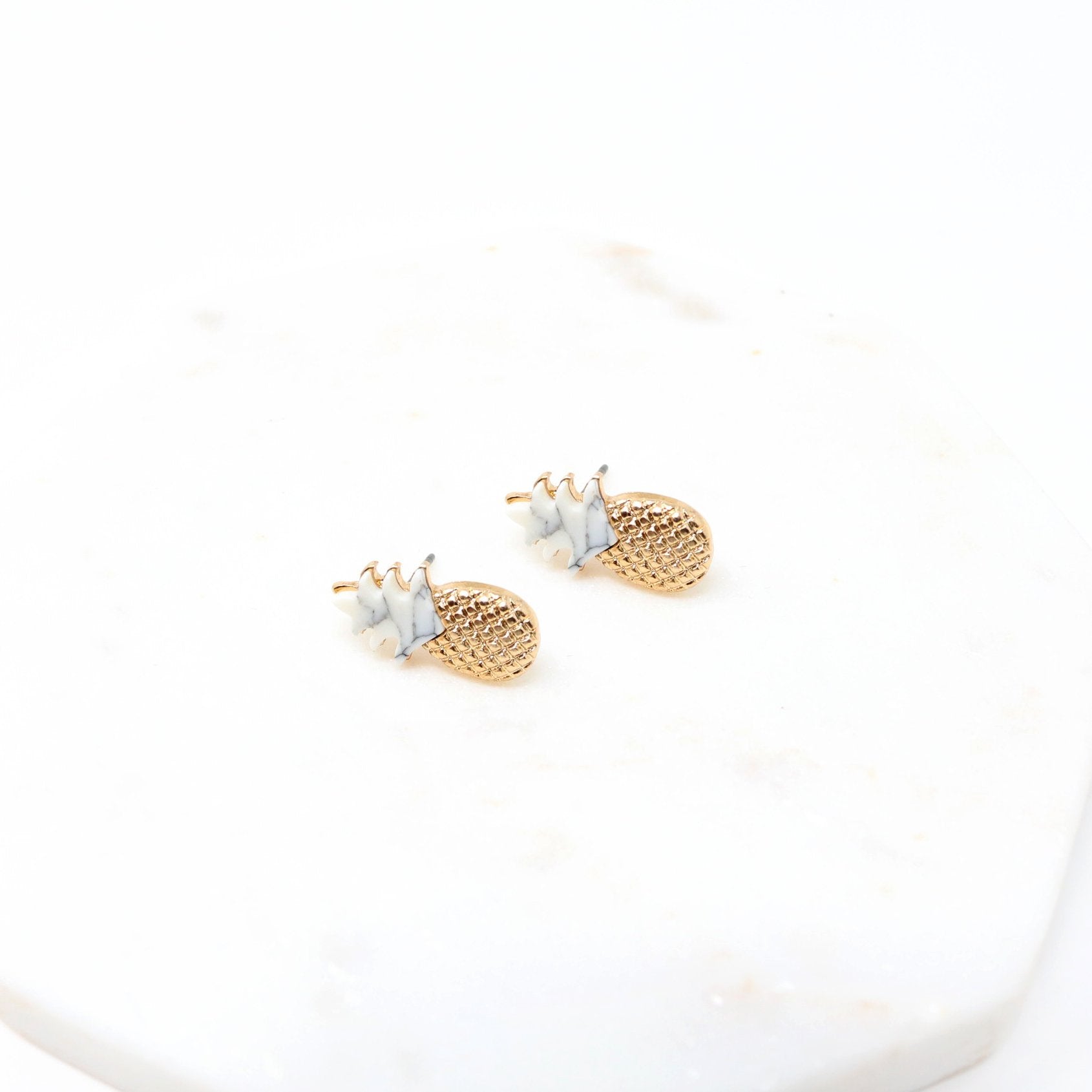 Pineapple Stone Stud - Bauble Sky