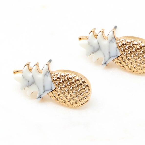 Pineapple Stone Stud - Bauble Sky