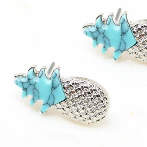 Pineapple Stone Stud - Bauble Sky