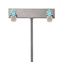 Pineapple Stone Stud - Bauble Sky