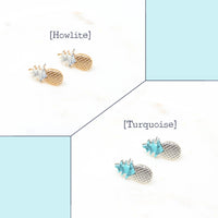 Pineapple Stone Stud - Bauble Sky