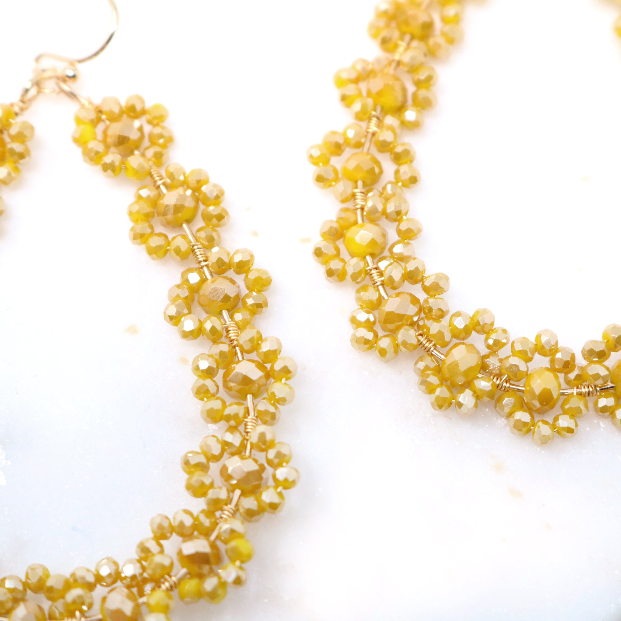 Teardrop Glass Beaded Earrings