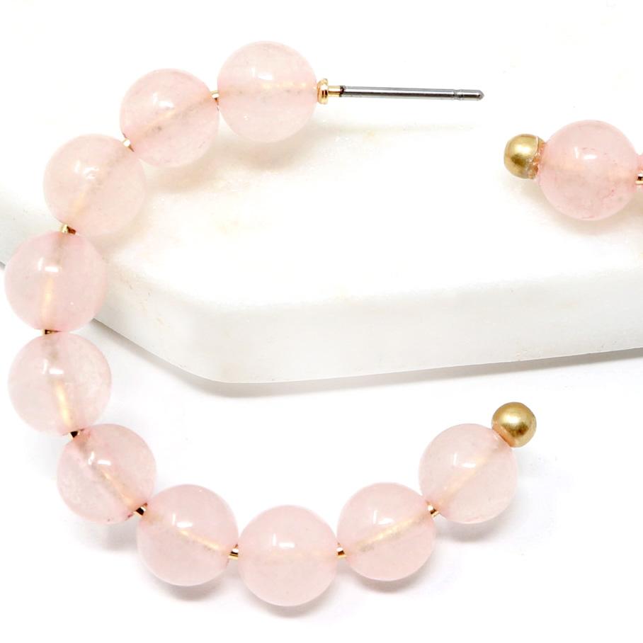 Semi-precious Stone Hoop Earring - Bauble Sky