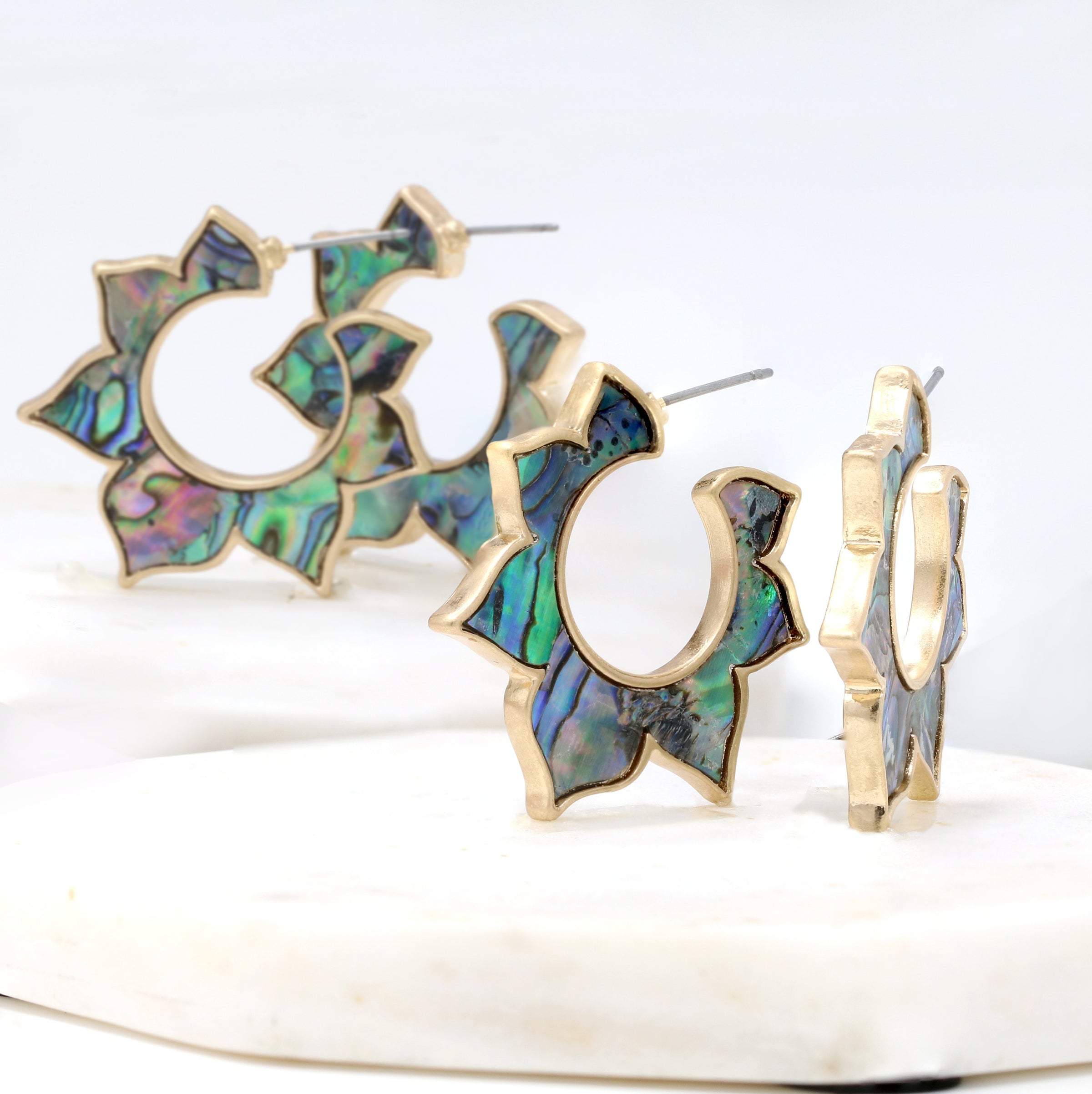Natural Abalone Shell Hoop - Bauble Sky