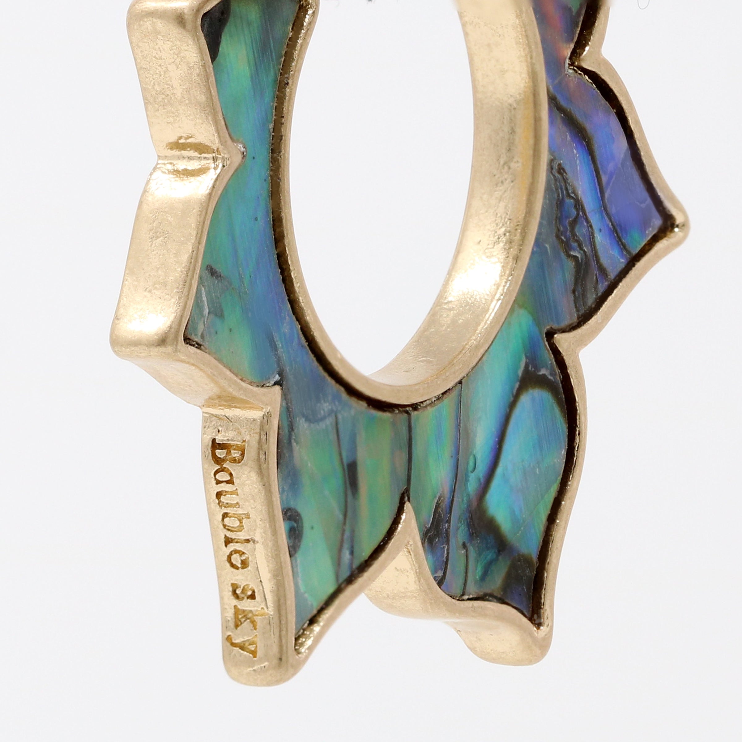 Natural Abalone Shell Hoop - Bauble Sky