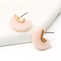 Small Semi-precious Stone Stud Hoop Earring - Bauble Sky