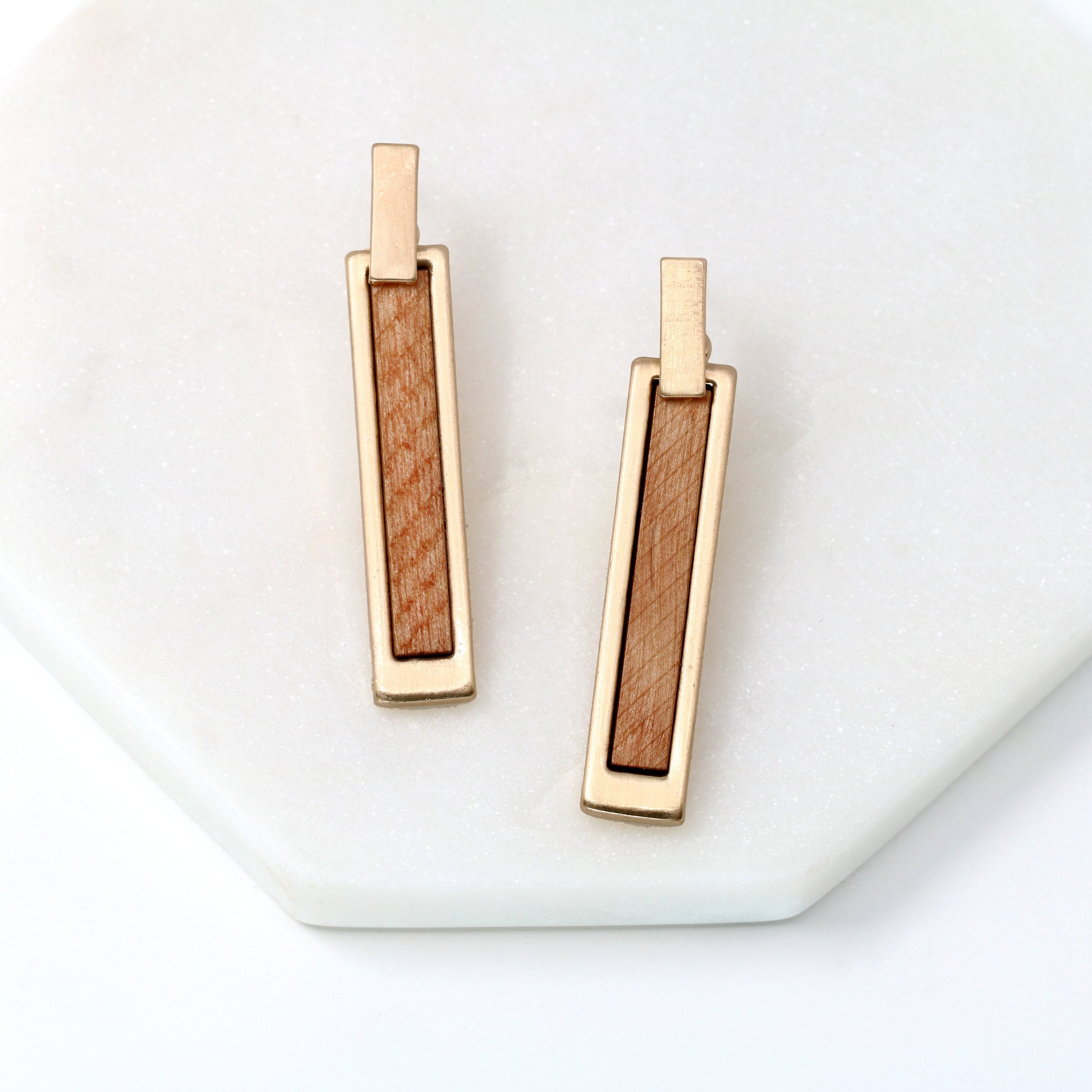 Wooden Bar Earring - Bauble Sky