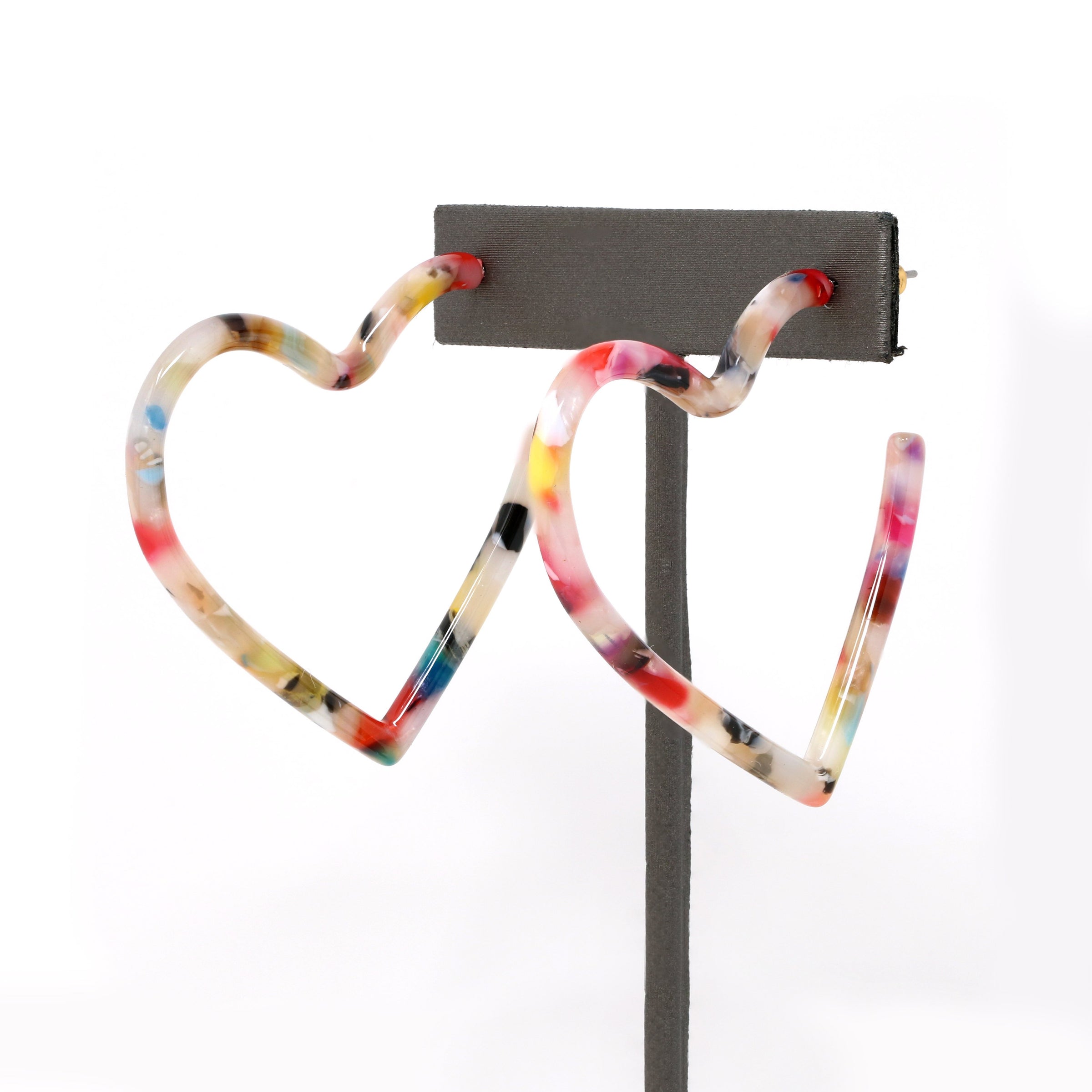 Heart Resin Hoop Earring - Bauble Sky